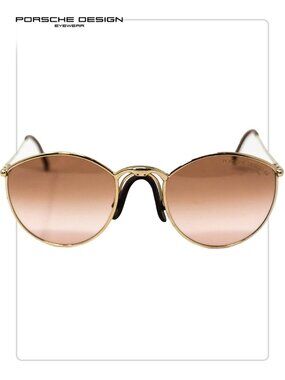 Porsche Design Gold Frame Sunglasses w Leather Nose Pad